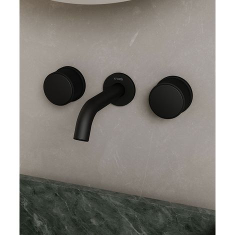Grifo monomando de pared para lavabo Negro - Leros