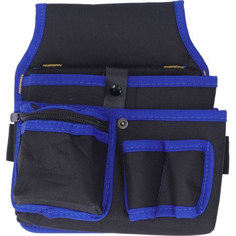 Sac à Outils de Taille d'électricien Bleu Organisateur en Toile Conçu de Manière Experte Sac à Main Multi-utilitaire pour les Chariots de Ménage de Concierge (1/5)