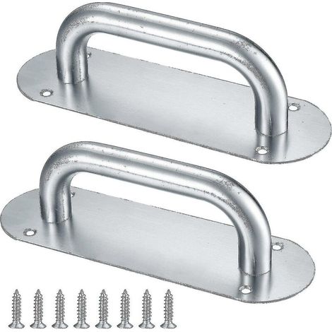 Sliding door handle, sliding door handle with plate, stainless steel, push and pull door handles, gate handle, cabinet handles, sliding door handle, barn door handle, door handle (1/5)