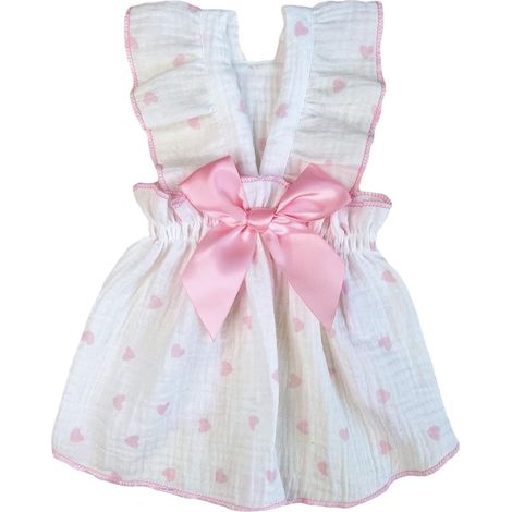 Kleid mit Herzchenmuster für Hunde und Katzen, dekorative Schleife, süßes Kleid für Welpen, Tutu, Chihuahua, Pomeranian, Größe S (1/4)