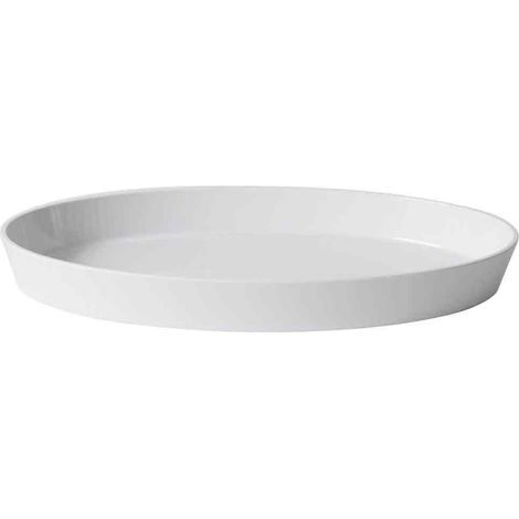Vassoio Ovale Fondo Cm 34x21 Bianco Melamina Bianco