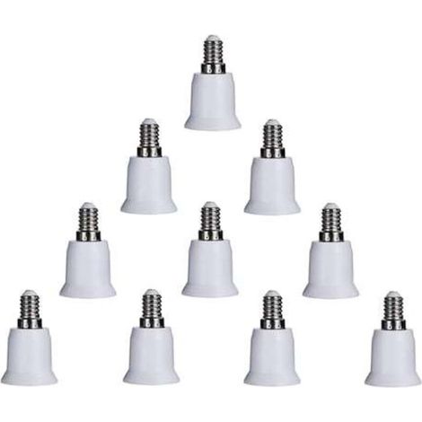 Lot 10 adaptateurs douille E14 vers E27 Conversion taille culot Pour lampe et luminaire Installation facile Éclairage maison (1/5)