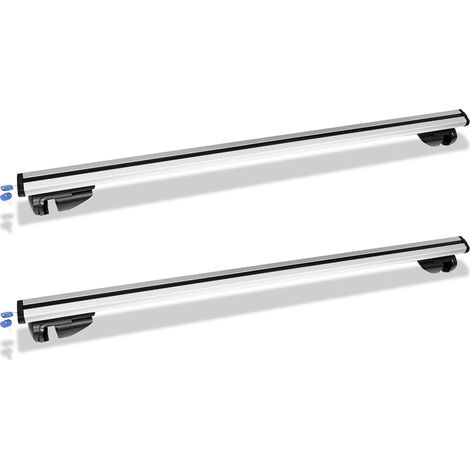 Relingträger Universal L124 Dachträger Einstellbare Breite 150kg Alu Abschließbar Grundträger Auto mit Schlüssel