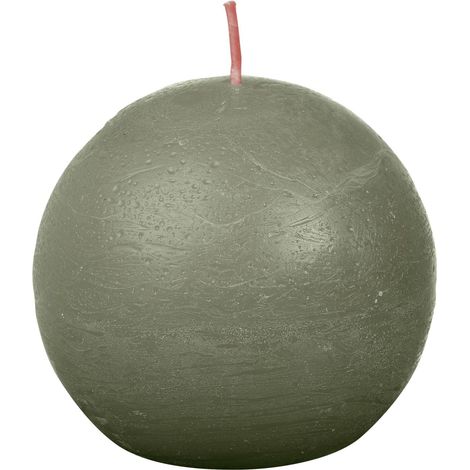 Bolsius Rustik Kugelkerze 76 mm olivgrün