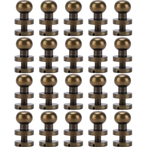 20 jeux de rivets en laiton, couleur bronze antique, résistants à l'usure, accessoires de quincaillerie durables adaptés aux sacs à main, chaussures et vêtements, 10x8mm.