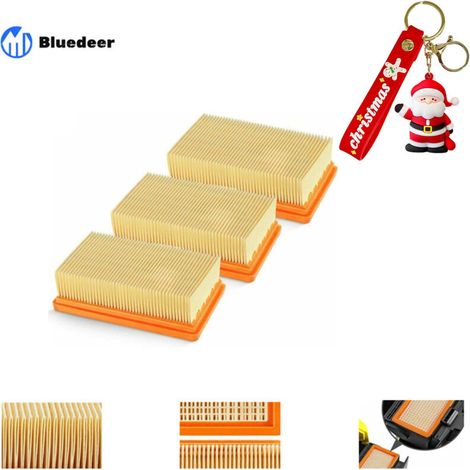 3er-Pack Ersatz-Flachplisseefilter für Kärcher Nass-Trockensauger MV4, MV5, MV6, WD4, WD5, WD6, WD4P, WD5P, WD6P – Ersetzt 2863-005.0