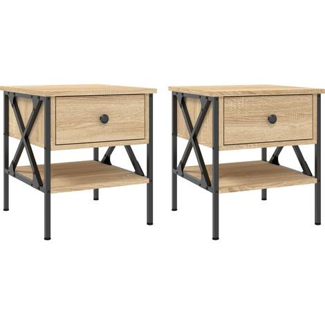 Maison Exclusive - Nachttische 2 Stk. Sonoma-Eiche 40x42x45 cm Ho