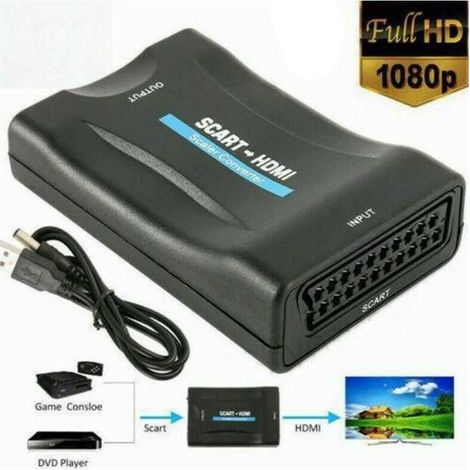 HD 1080P PERITEL HDMI Vidéo Audio Convertisseur Haut de Gamme Adaptateur TV DVD (1/4)