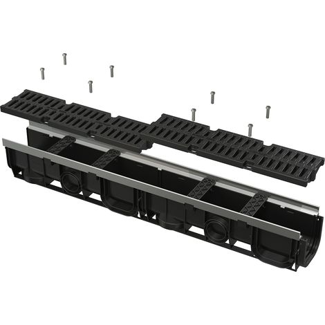 Alcadrain AVZ103-R403 Entwässerungsrinne 100 mm mit Metallrand (1/3)