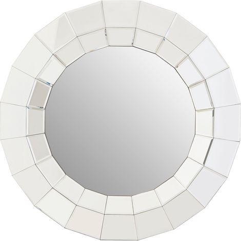 Premier Housewares Wall Mirror Bathroom / Bedroom / Hallway Wall Mounted Mirrors With Hooks And Silver Hues / Glass Mirrors For Living Room 3 x 80 x 80 (1/5)