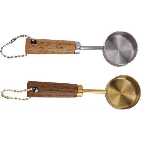 Cuillères doseuses de 14 ml avec manche en bois massif, tasses doseuses texturées de précision pour ingrédients liquides et secs (1/5)