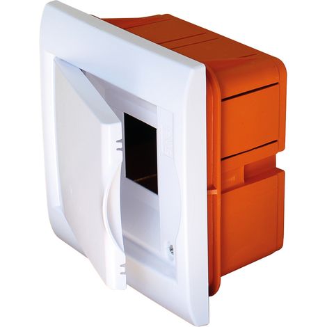 Unterputz schaltschrank 4 module mit weißer rahmen und weißer tür 160x170x75mm IP40 FAEG - FG14604 (1/2)