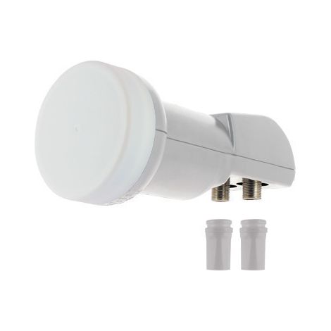Tête LNB Twin universel 2 sorties – Réception satellite HD 4K – Facteur de bruit 0,3 dB – Capuchon de protection inclus – Sedea
