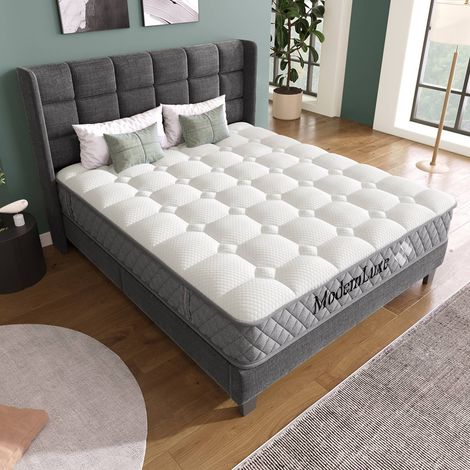 Matelas 160x200 cm à ressorts ensachés 7 zones, fermeté h3 mi-ferme, 20 cm de haut, certifié oeko-tex®, avec po (1/5)