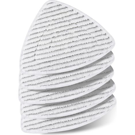 Lot de 5 housses de nettoyeur vapeur Vileda Steam Plus, microfibre rayée blanc/gris, lavables et réutilisables