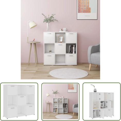Bibliothèque Étagères de livres Meuble de Rangement Blanc 90x30x90 cm Aggloméré BZREH1383628 (1/5)