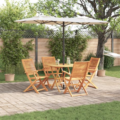 vidaXL Ensemble de salle à manger pour jardin 5 pc Marron (1/5)