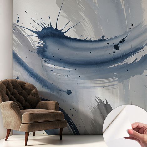 Tapete Selbstklebend - abwaschbar - Tapete mit Motiv - trendige Wanddeko - elegant Fototapete  Künstlerische Pinselstriche 250x250 cm (1/5)