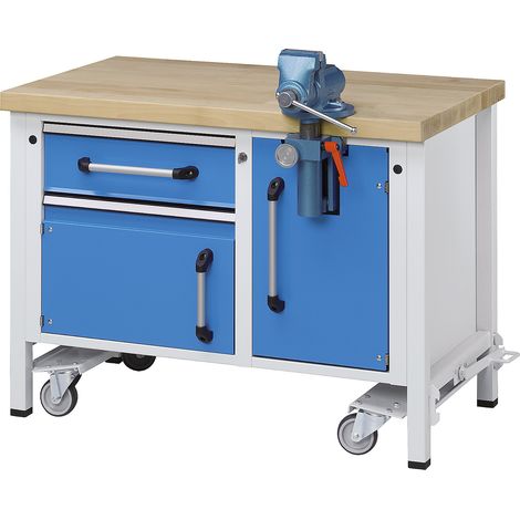 eurokraft pro, Établi compact à châssis roulant escamotable,
