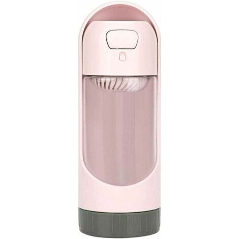 Distributeur d'eau Potable de Chat de Preuve de Fuite de Bouteille d'eau de Portatif pour l'Entraînement Ambulant Extérieur de Déplacement(Rose) (1/4)