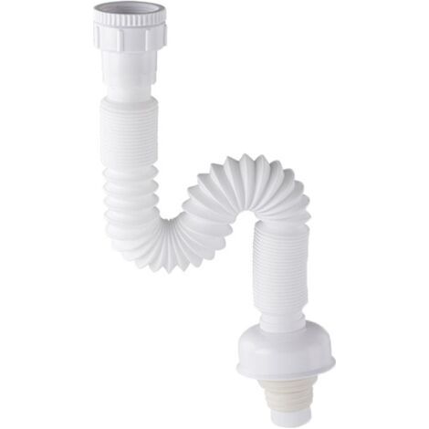 Flexibler Küchenspülenabfluss, G1-1/4, verstellbarer Badezimmerspülenabfluss, universeller Teleskopspülenabfluss, geeignet für Einzelspülen, Doppelspülen und Mehrfachspülen der Wohnküche
