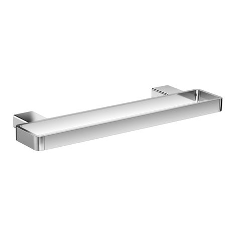 Système de barres LOFT 400 mm, 3 supports en verre chromés (1/5)