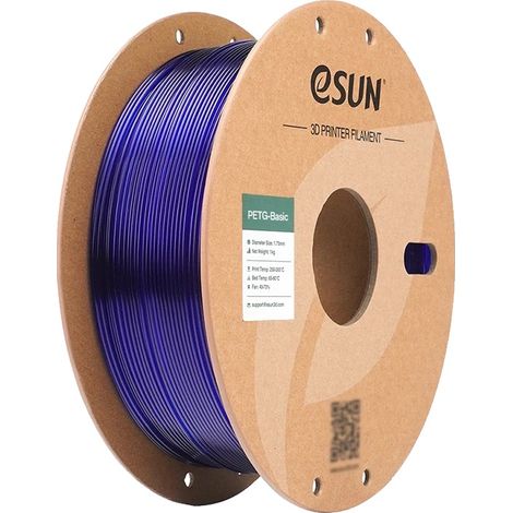 Filamento per stampa 3D, elevata resistenza, eccellenti prestazioni di stampa, blu traslucido (1/2)