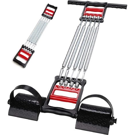 Youyijia 3-in-1 Brustmuskeltrainer Chest Expander 5 Federn Krafttraining Brustmuskel Expander Mehrfunktional Brust Expander Armtrainer und Elastisch Fußpedal für Muskeln Arm Training Crunches (1/5)