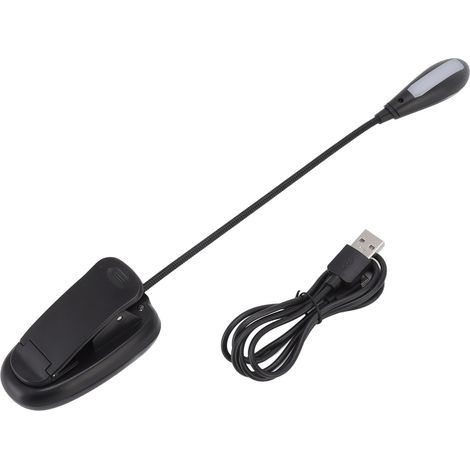 LED reading lamp with USB charger, eye protection, 360° temperature control, clip-on book lamp for dorm rooms and bedrooms (1/5)