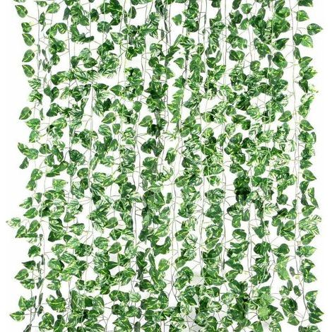 Lierre Artificiel 12 Pièces 2,45 m Guirlande de Feuilles Tombantes pour Décoration Mariage Cuisine Jardin Bureau Intérieur Extérieur (1/5)