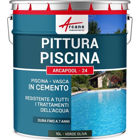Vernici impermeabilizzanti per piscine - ARCAPOOL - 24 - 10 L Verde Oliva - RAL 6003 - ARCANE INDUSTRIES