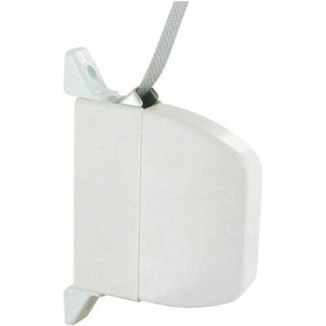 Enrouleur à sangle pour volet roulant 5,5 m – boîtier pivotant blanc + sangle grise + frein acier zingué – pour installation intérieure