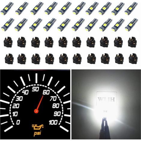 20 luces LED blancas para salpicadero - Súper brillantes T5 2721 37 70 286 - Con base giratoria - Adecuadas para panel de instrumentos, indicadores y selector de marchas (1/5)