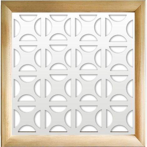 ROUNDCROSS - Modules décoratifs en bois et PVC - Couleur : blanc - Dimension : 48x48 cm
