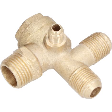 Clapet anti-retour à quatre voies fileté en cuivre moulé, pièces de compresseur d'air à entraînement électrique 21x16x16x10mm