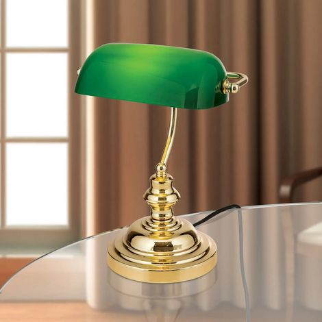 [GEBRAUCHT] B-Ware Orion Tischlampe Onella Schreibtischlampe Büroleuchte Im Banker Stil E27 Grün