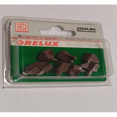 8 PEZZI - SUPPORTI REGGIPIANO IN PLASTICA MARRONE - CON PERNO IN METALLO Ø5MM 