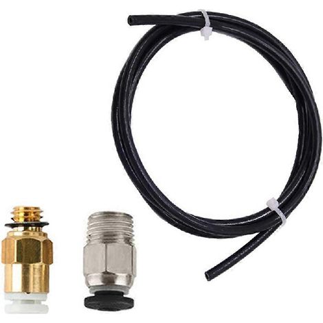 Kit de mise à niveau pour imprimante 3D avec connecteurs pneumatiques KJH04-M6 et PC4-01, tube PTFE de 1 m pour extrudeuse Bowden de 1,75 mm (noir) (1/5)