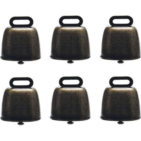 Lot de 6 petites cloches en cuivre pour vache, cheval et mouton (pâturage).