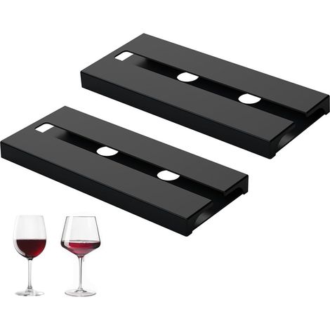 Estante colgante para copas de vino (2 piezas), soporte para copas, soporte para copas de vino, estante de dos niveles, para hogar, bar, estanterías, restaurante (negro) (1/5)