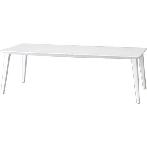 TAVOLO RESINA RETTANG.162-240X98CM "KETER LIMA" BIANCO ESTENSIBILE