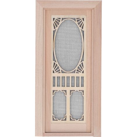 Porte d'écran pour maison de poupée en bouleau 1:12, finition naturelle, meuble miniature pour DIY et modélisme (1/5)
