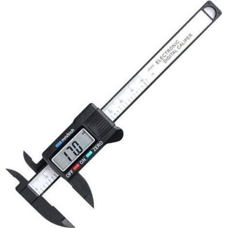 Digital Vernier Caliper 150mm Carbon Fiber Caliper with Clear LCD Display and Battery Backup, Professional Vernier Caliper for Outdoor, Indoor, Depth and Pedometer (1/5)