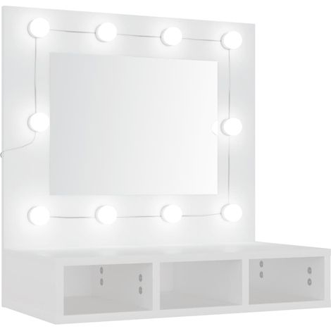 Maison Exclusive - Mobile a Specchio con LED Bianco 60x31,5x62 cm (1/5)