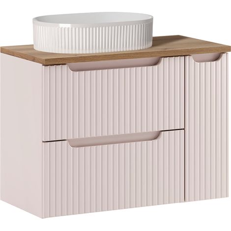 Mobile lavabo singolo 80cm 3 cassetti Riva Cachemire e Legno (1/5)