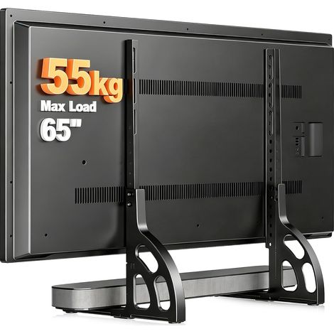 Pied TV Universel pour LCD LED OLED Ecran Téléviseurs 22 à 65 Pouces, Hauteur Adjustable Pied TV Stand, VESA Max 1000x500mm jusqu'à 55 kg (1/5)