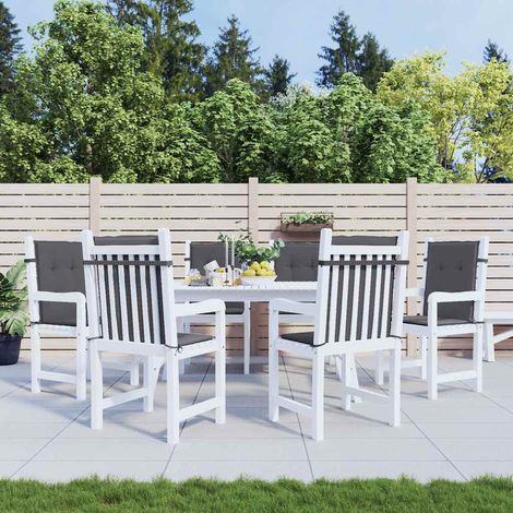 vidaXL Cojín silla jardín respaldo bajo 6 uds tela Oxford antracita (1/5)