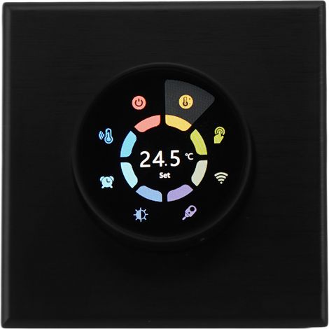 Thermostat intelligent programmable Tuya WiFi pour chauffage au sol domestique, avec application de contrôle à distance, minuterie et bouton de minuterie, AC 95240V, noir (1/5)