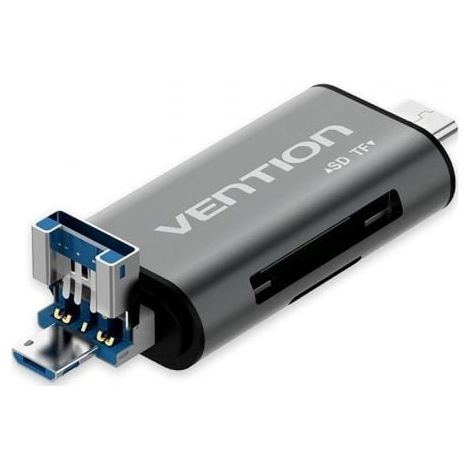 Vention USB3.0 Multi-function Card Reader Gray Metal Type