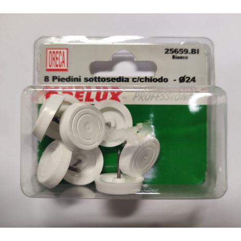 ORECA - SOTTOPIEDI BIANCHI CON CHIODO 24MM 8PZ